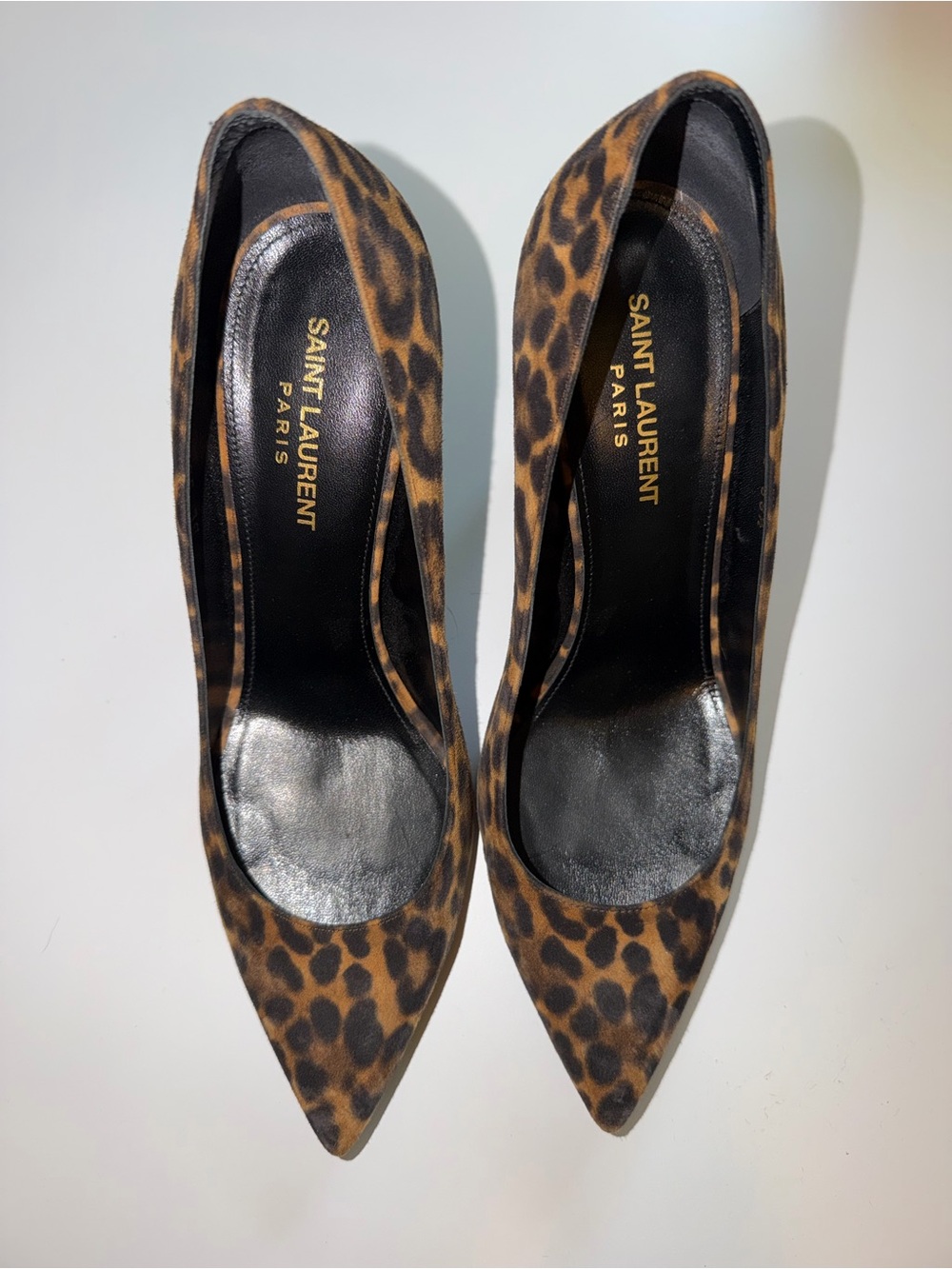 Saint Laurent Leopard-Print Pointed Pumps - Brown/Black